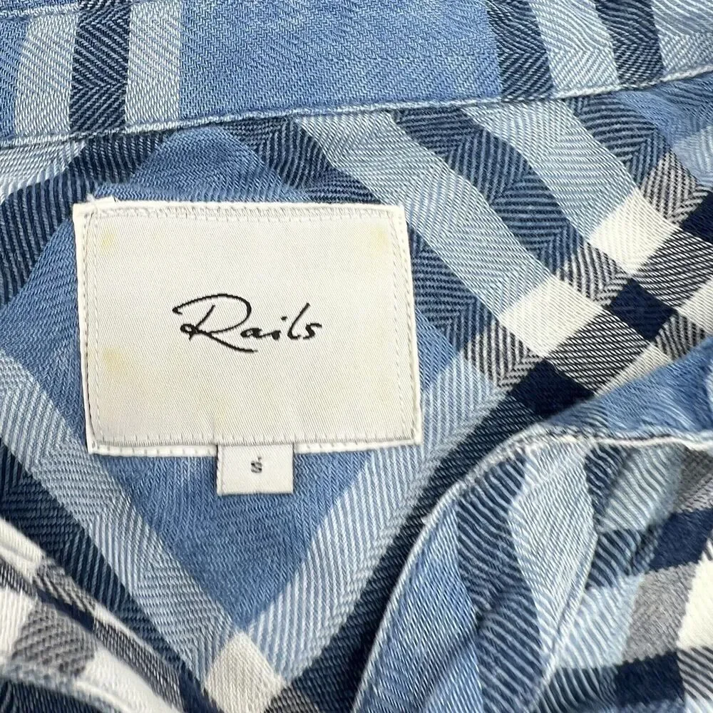 Rails Hunter Shirt Size Small Lapis White Black Chambray Button Up